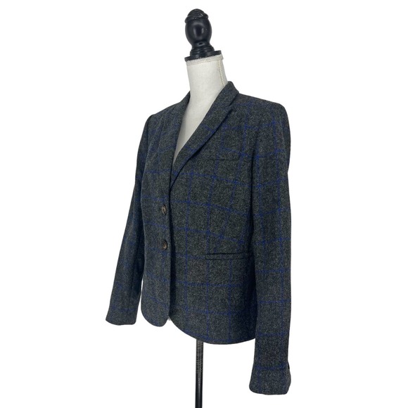 Boden British Tweed by Moon Wool Blazer in Charcoal Windowpane - Picture 7 of 16